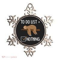 Sloth Tired Todo List Nothing Lazy Sloth Ornament thumb 0