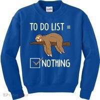 Sloth Tired Todo List Nothing Lazy Sloth Kids Sweatshirt thumb 0