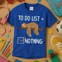 Sloth Tired Todo List Nothing Lazy Sloth Kids T-Shirt thumb 3