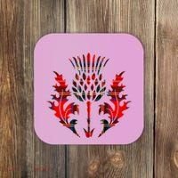 Scottish Tartan Thistle Emblem Coaster thumb 0