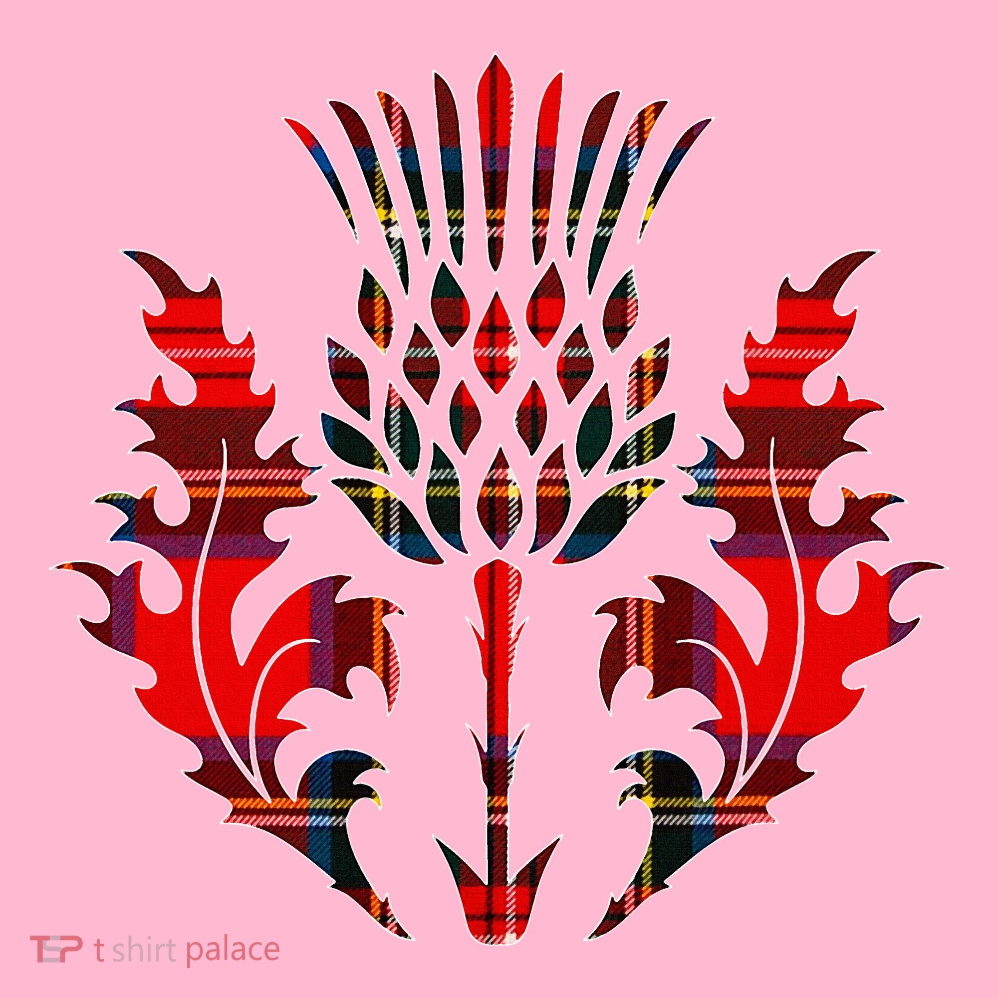 Scottish Tartan Thistle Emblem Coaster