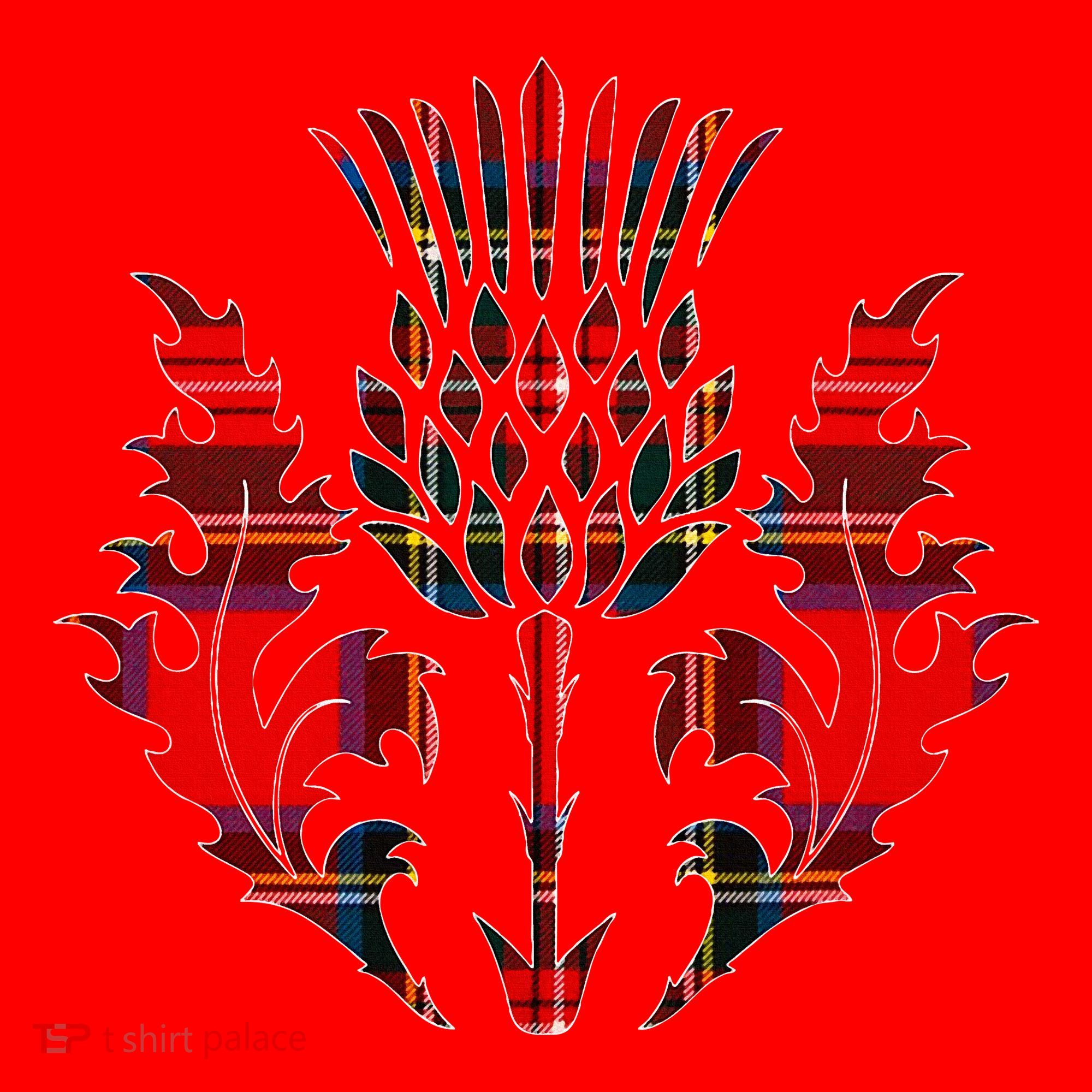 Scottish Tartan Thistle Emblem Santa Hat