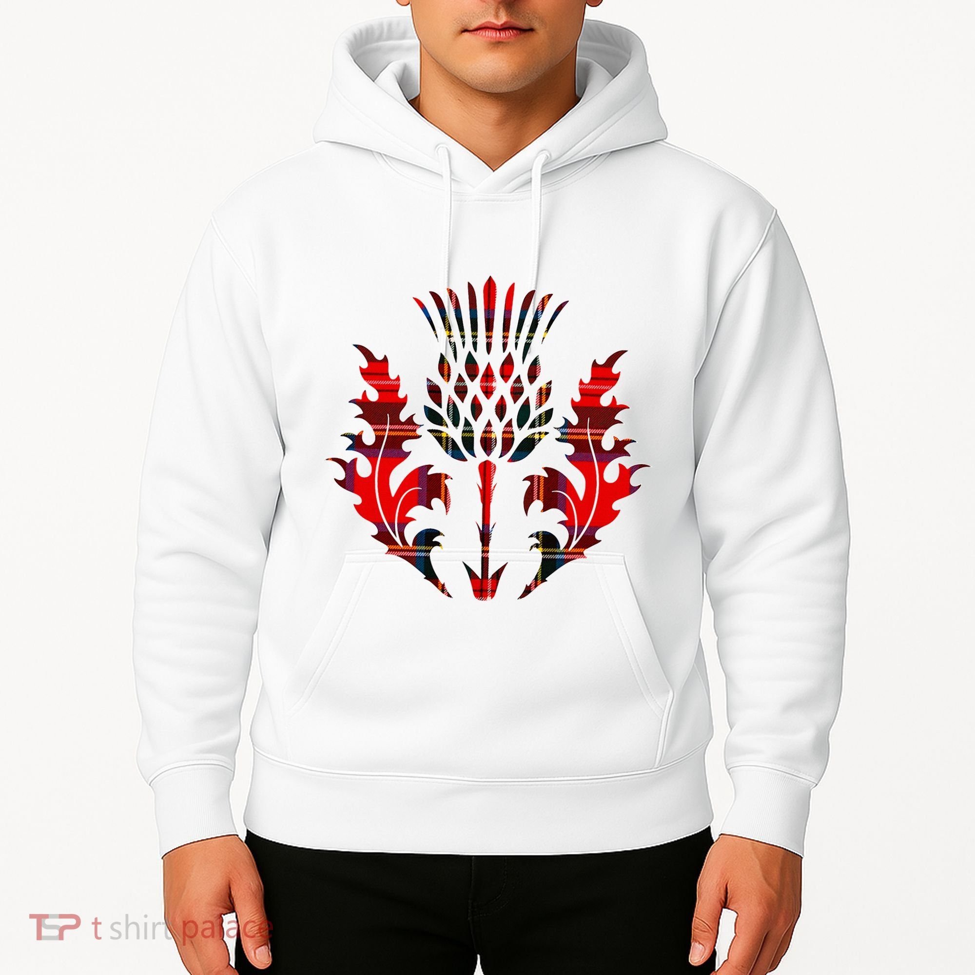 Scottish Tartan Thistle Emblem Hoodie