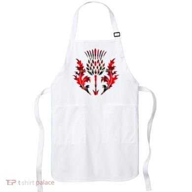 Scottish Tartan Thistle Emblem Apron