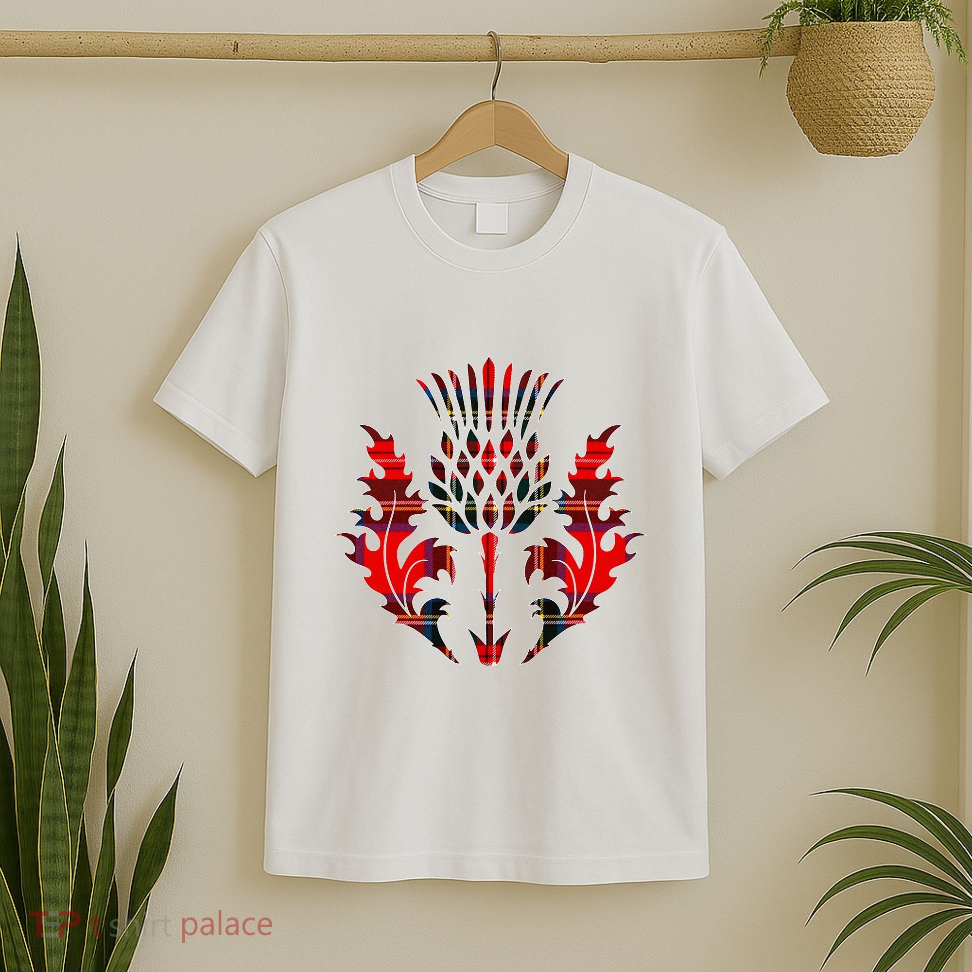 Scottish Tartan Thistle Emblem T-Shirt