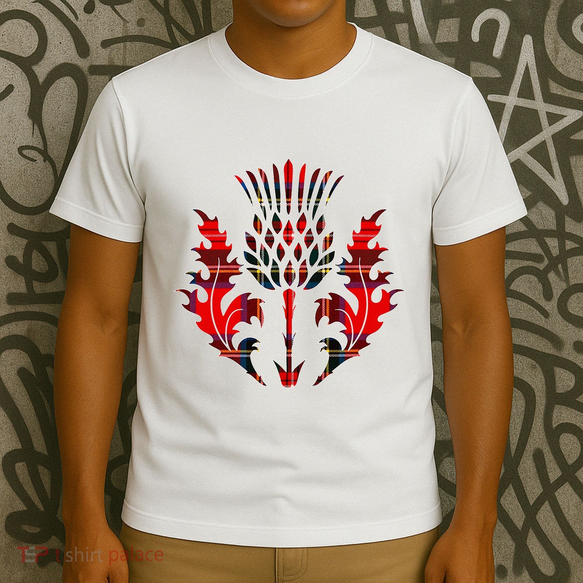 Scottish Tartan Thistle Emblem T-Shirt