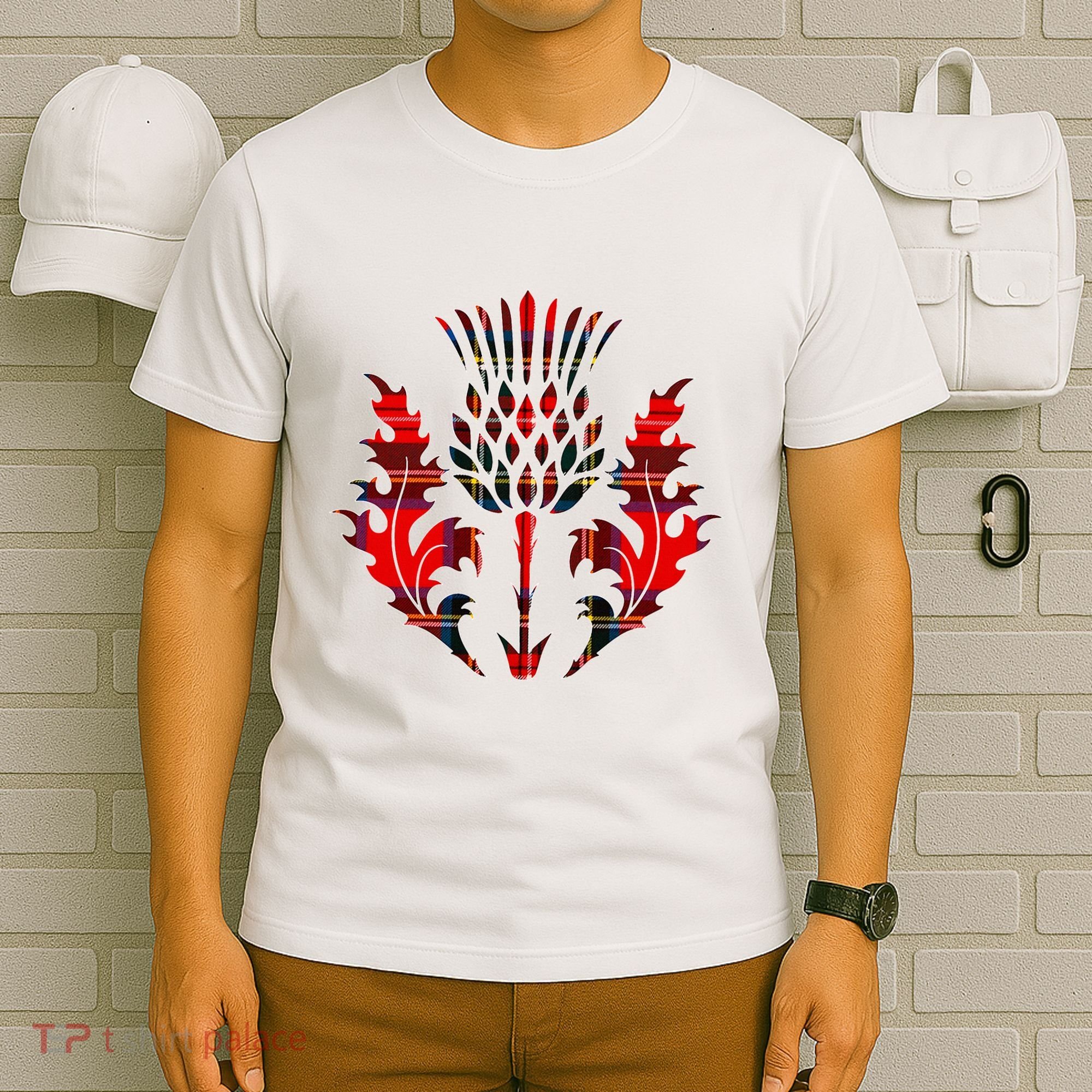 Scottish Tartan Thistle Emblem T-Shirt