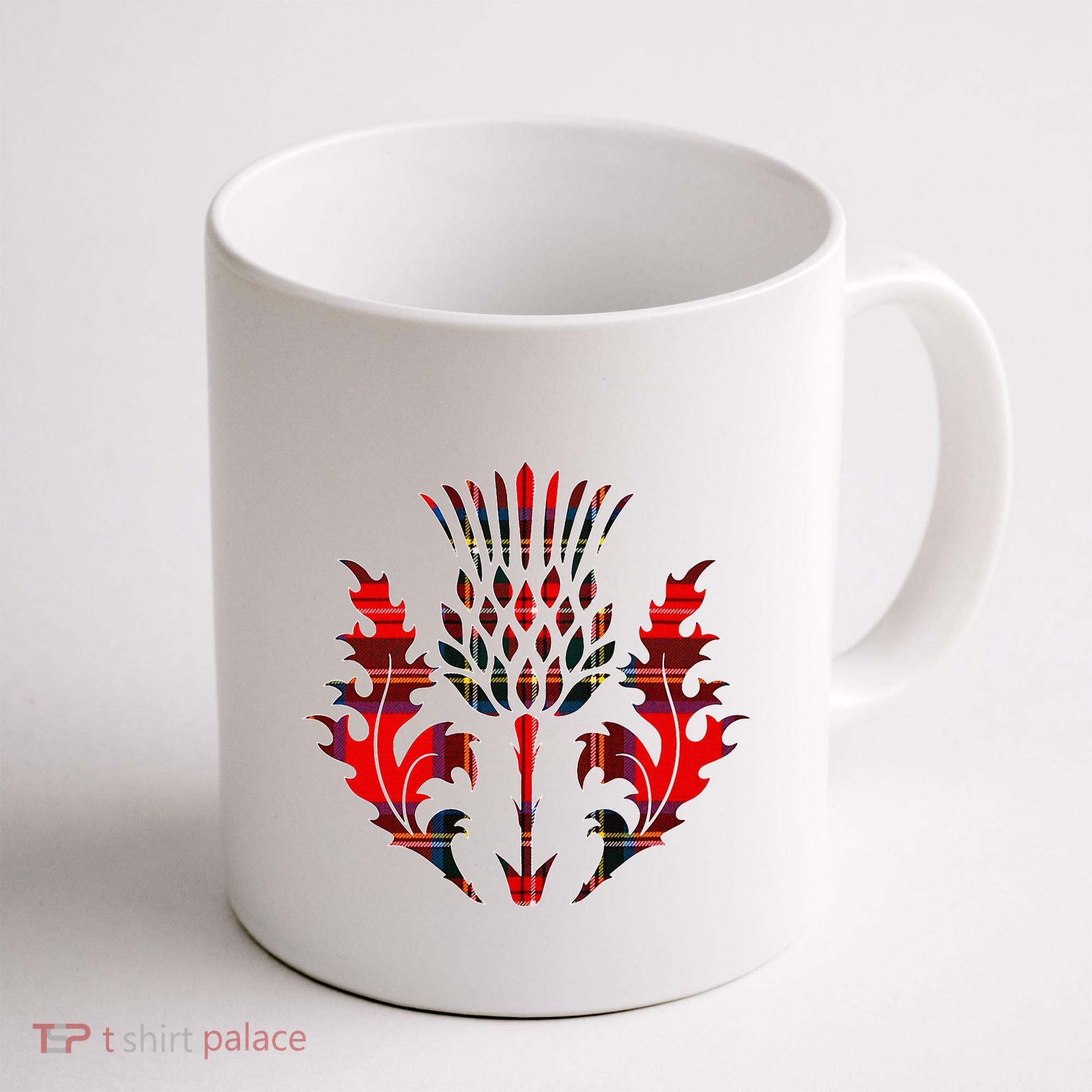 Scottish Tartan Thistle Emblem Coffee Mug