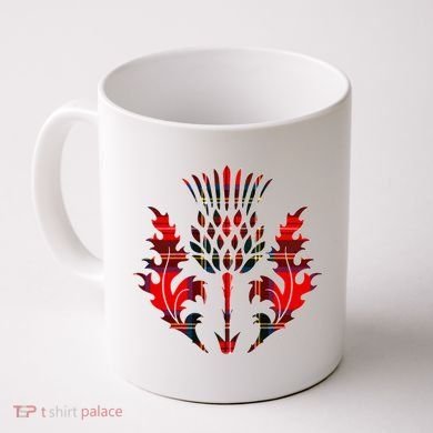 Scottish Tartan Thistle Emblem Coffee Mug