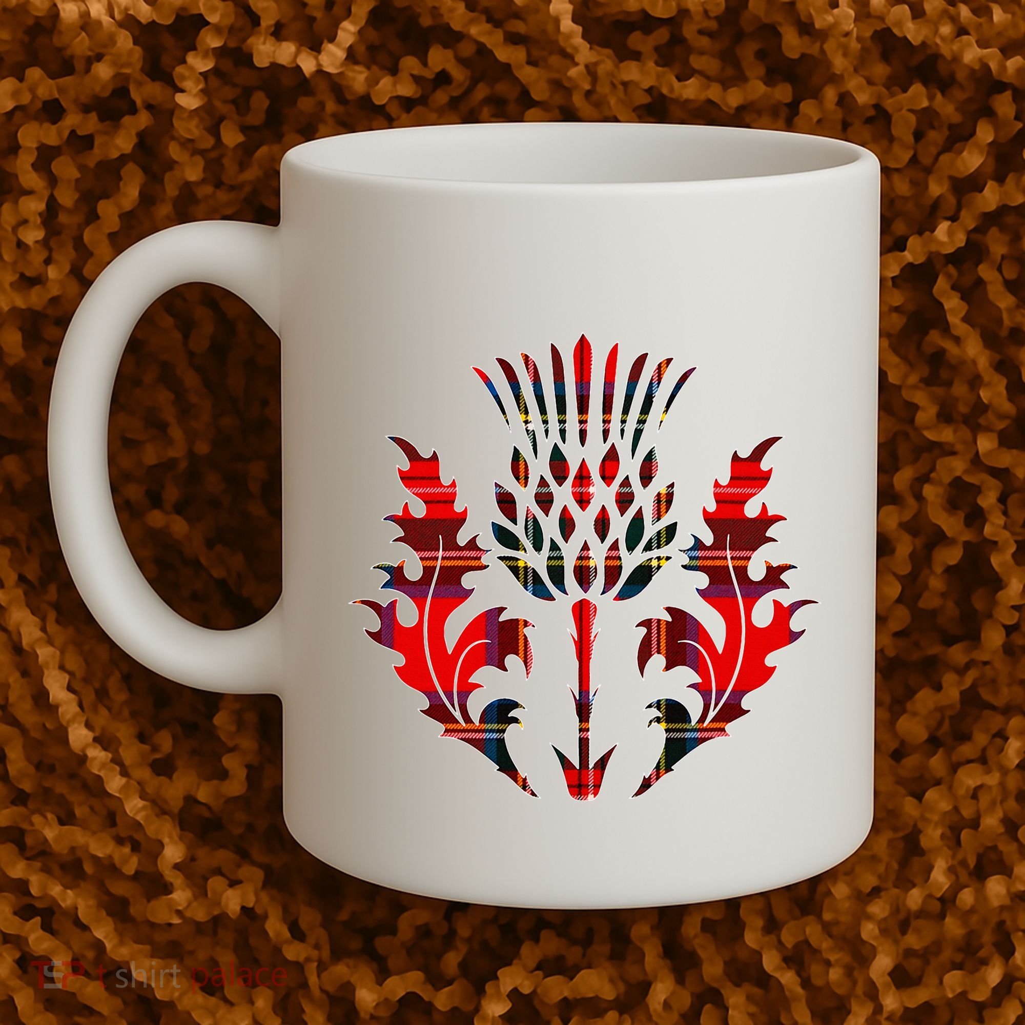 Scottish Tartan Thistle Emblem Coffee Mug