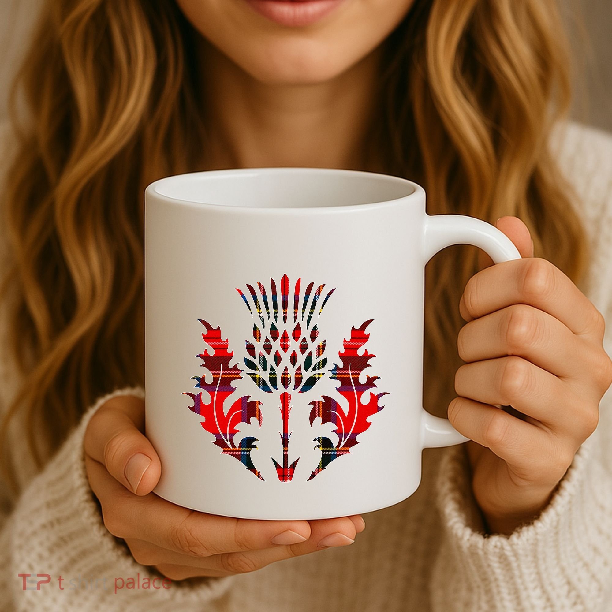 Scottish Tartan Thistle Emblem Coffee Mug