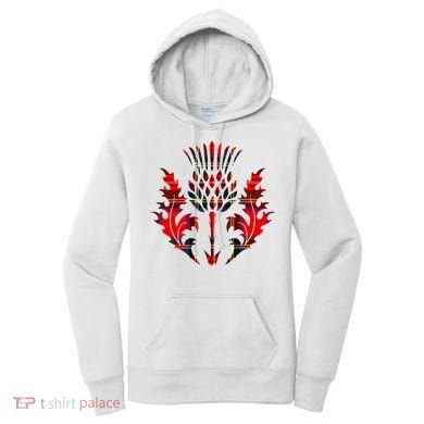 Scottish Tartan Thistle Emblem Women's Hoodie