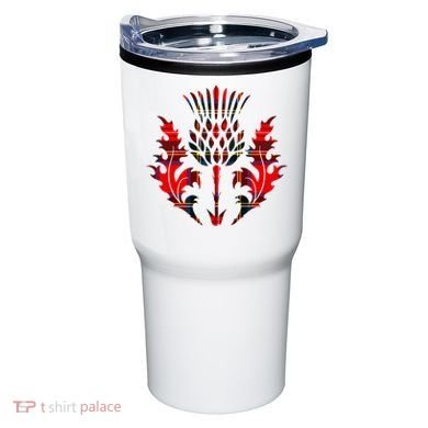 Scottish Tartan Thistle Emblem Tumbler