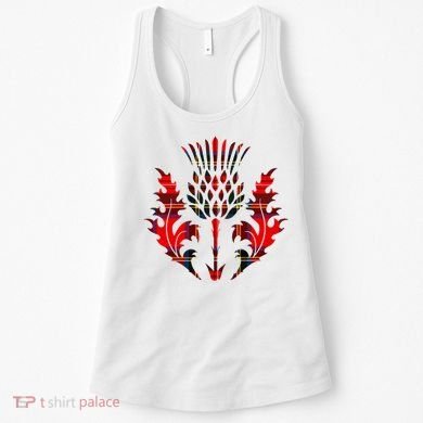 Scottish Tartan Thistle Emblem Women's Tank Top