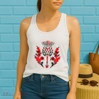 Scottish Tartan Thistle Emblem Women's Tank Top thumb 2