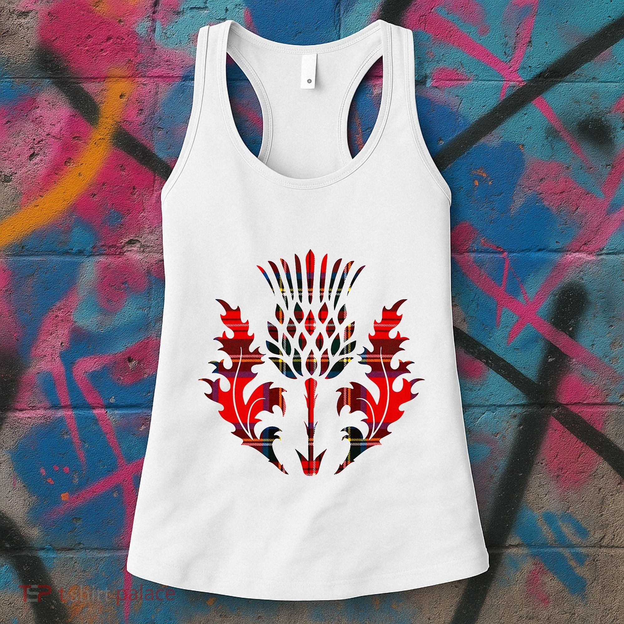 Scottish Tartan Thistle Emblem Women's Tank Top