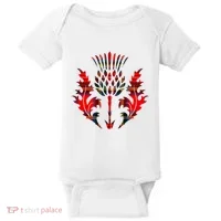 Scottish Tartan Thistle Emblem Baby Bodysuit thumb 0