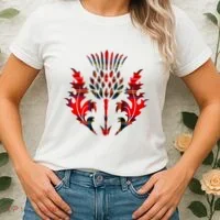 Scottish Tartan Thistle Emblem Women's T-Shirt thumb 2