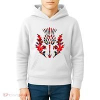Scottish Tartan Thistle Emblem Kids Hoodie thumb 4