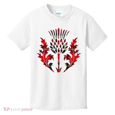 Scottish Tartan Thistle Emblem Kids T-Shirt