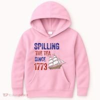 Spilling The Tea Since 1773 Kids Hoodie thumb 0