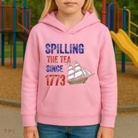 Spilling The Tea Since 1773 Kids Hoodie thumb 3
