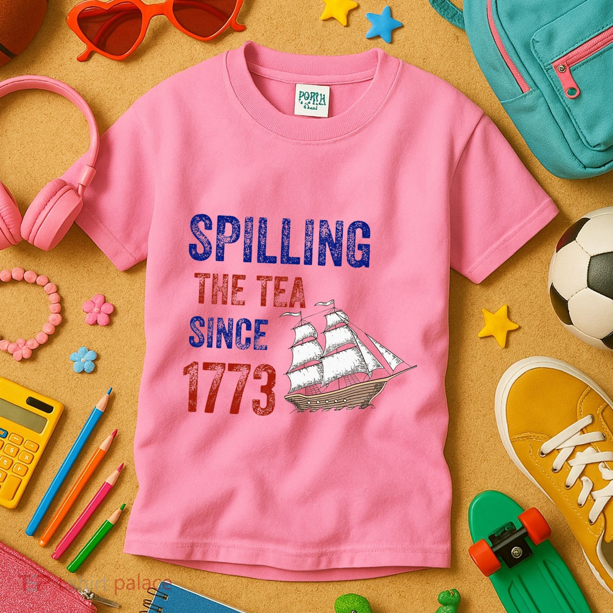 Spilling The Tea Since 1773 Kids T-Shirt
