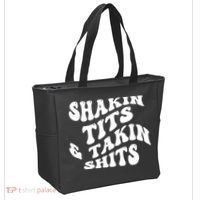 Shakin Tits & Takin Shits Quotes Sayings Tote Bag thumb 2