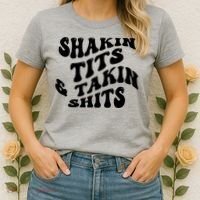 Shakin Tits & Takin Shits Quotes Sayings Women's T-Shirt thumb 2