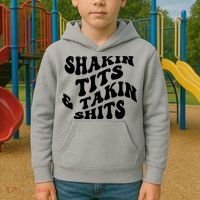 Shakin Tits & Takin Shits Quotes Sayings Kids Hoodie thumb 2
