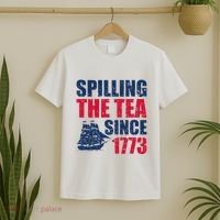 Spilling The Tea Since 1773 Vintage Fourth Of July Patriotic T-Shirt thumb 2