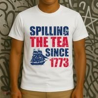 Spilling The Tea Since 1773 Vintage Fourth Of July Patriotic T-Shirt thumb 3