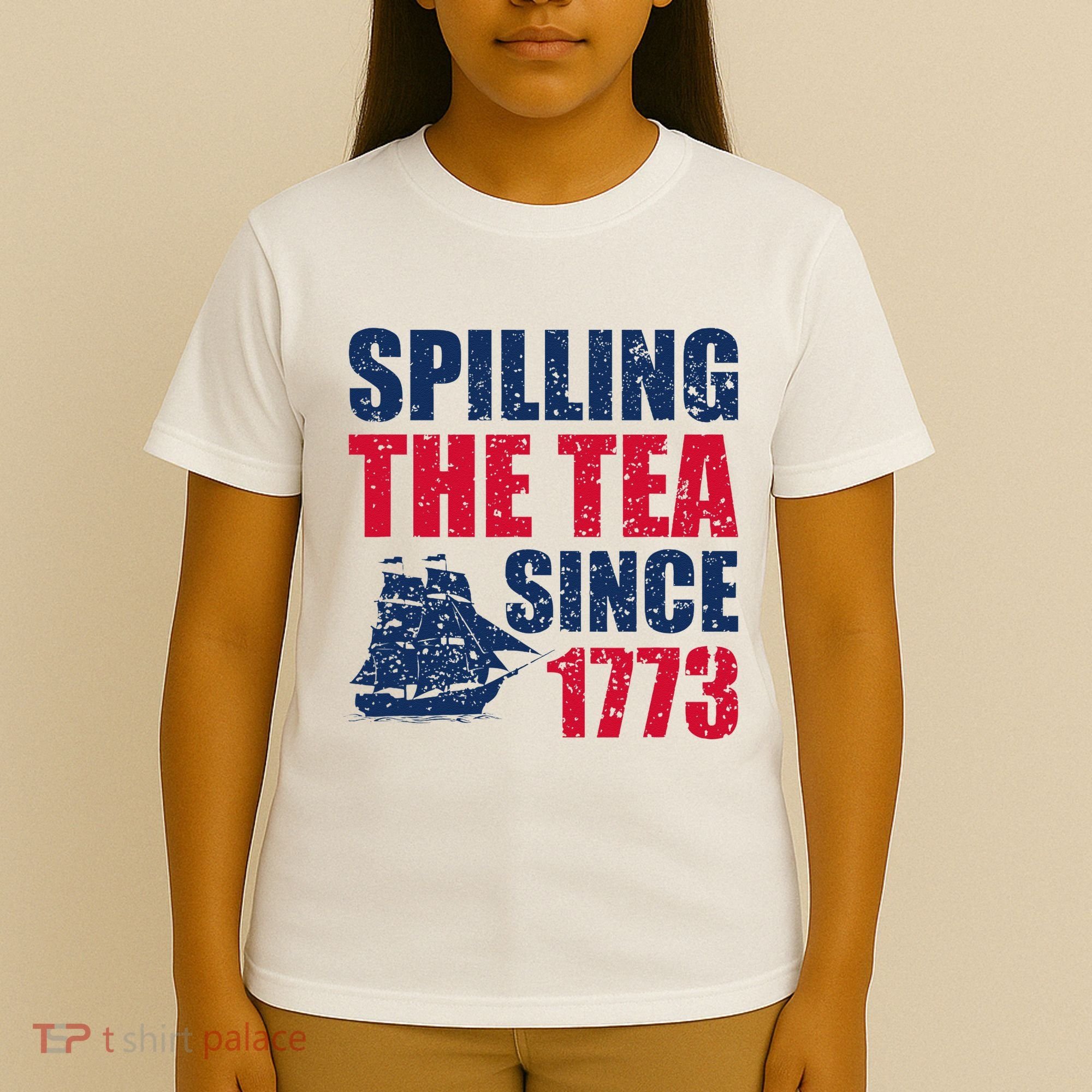 Spilling The Tea Since 1773 Vintage Fourth Of July Patriotic T-Shirt