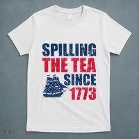 Spilling The Tea Since 1773 Vintage Fourth Of July Patriotic T-Shirt thumb 5