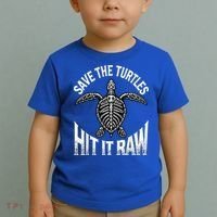 Save The Turtles Hit It Raw Toddler T-Shirt thumb 2