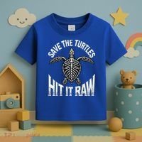 Save The Turtles Hit It Raw Toddler T-Shirt thumb 3