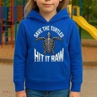 Save The Turtles Hit It Raw Kids Hoodie thumb 3