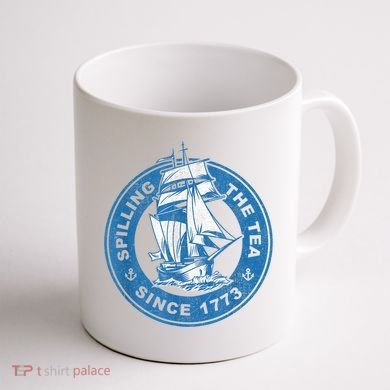 Spilling The Tea Since 1773 Funny US History Teacher Boston Coffee Mug back