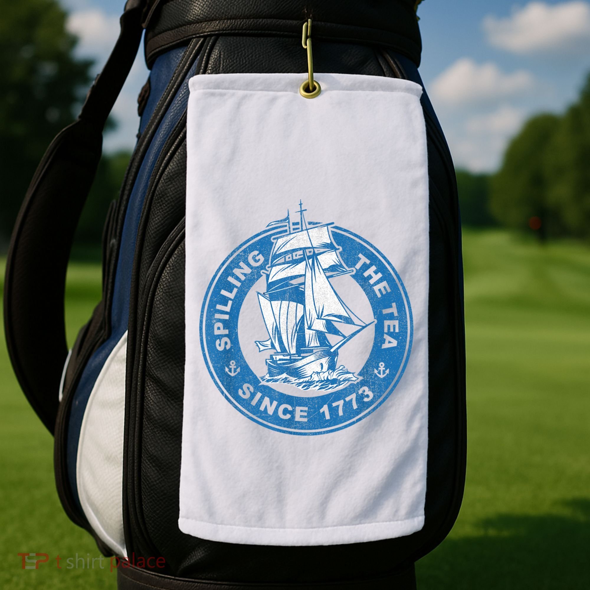 Spilling The Tea Since 1773 Funny US History Teacher Boston Golf Towel