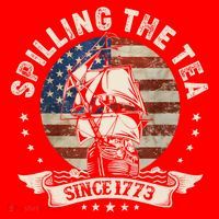 Spilling The Tea Since 1773 Patriotic 4th Of July Santa Hat thumb 1