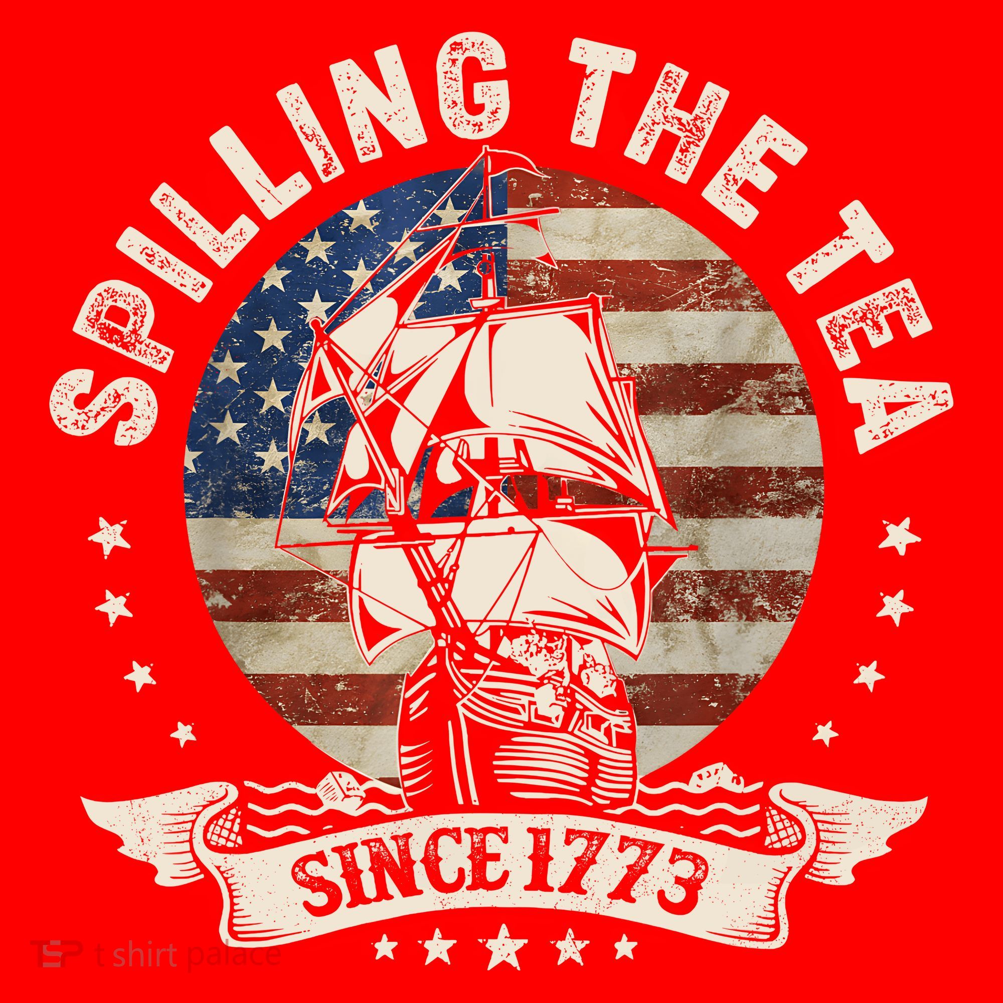 Spilling The Tea Since 1773 Patriotic 4th Of July Santa Hat