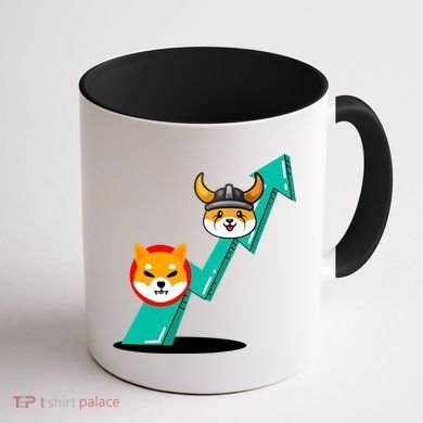 Shiba To The Moon Chart Coffee Mug back