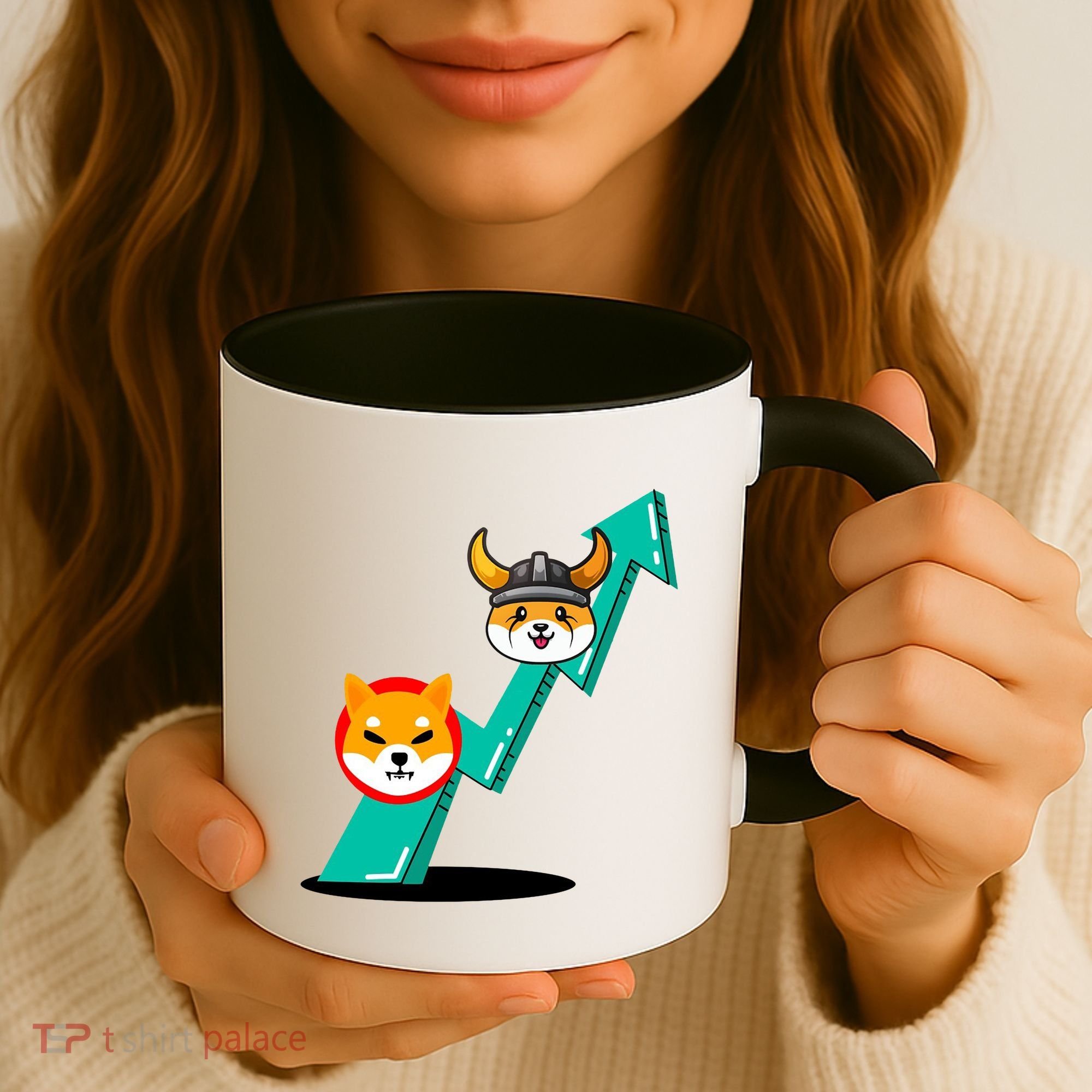 Shiba To The Moon Chart Coffee Mug