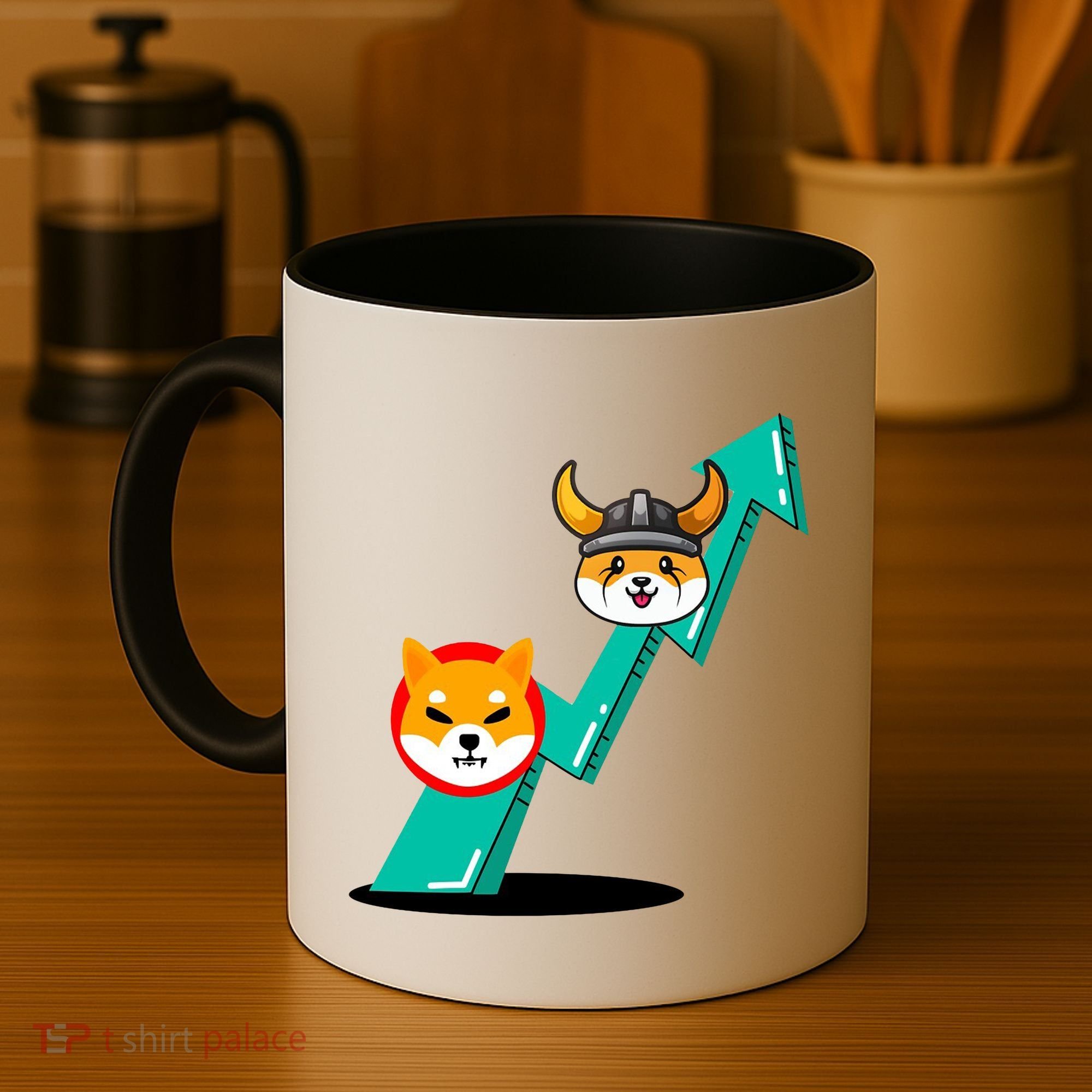 Shiba To The Moon Chart Coffee Mug