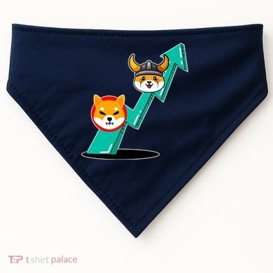 Shiba To The Moon Chart USA-Made Doggie Bandana