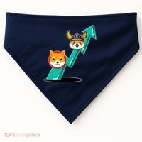 Shiba To The Moon Chart USA-Made Doggie Bandana thumb 0