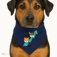 Shiba To The Moon Chart USA-Made Doggie Bandana thumb 1