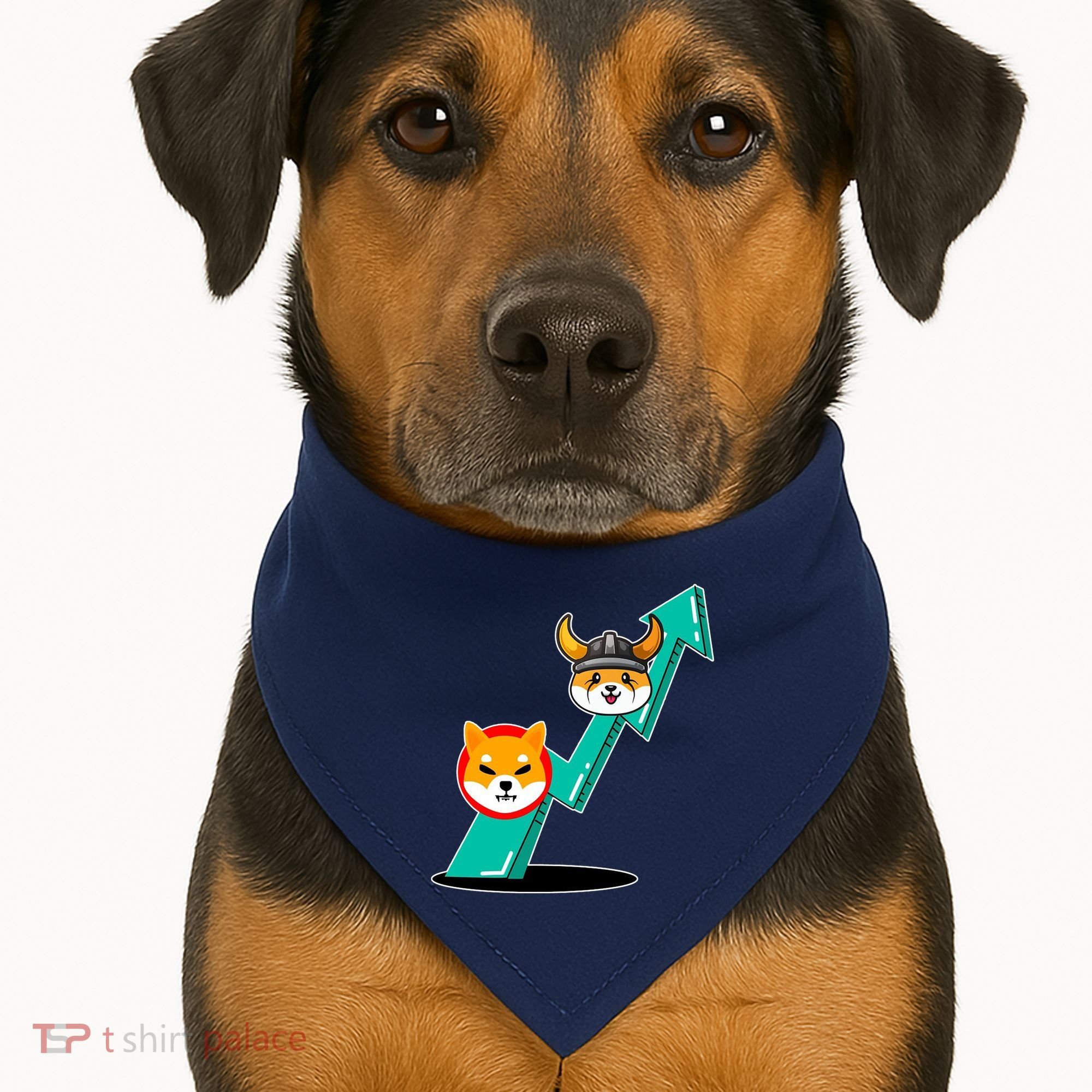 Shiba To The Moon Chart USA-Made Doggie Bandana