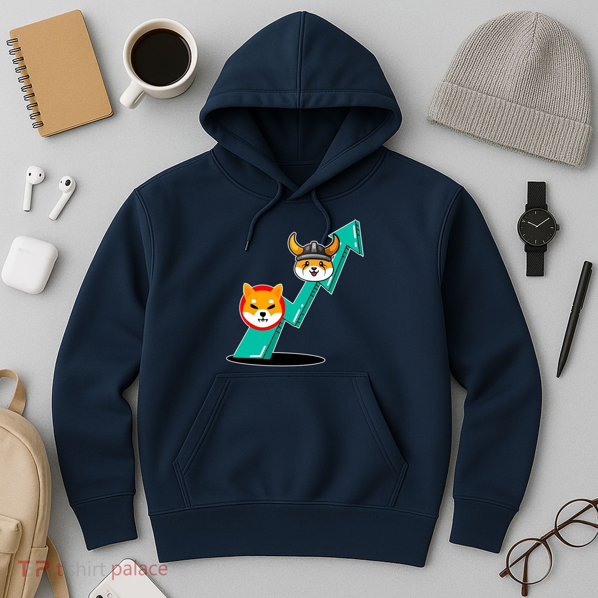 Shiba To The Moon Chart Hoodie