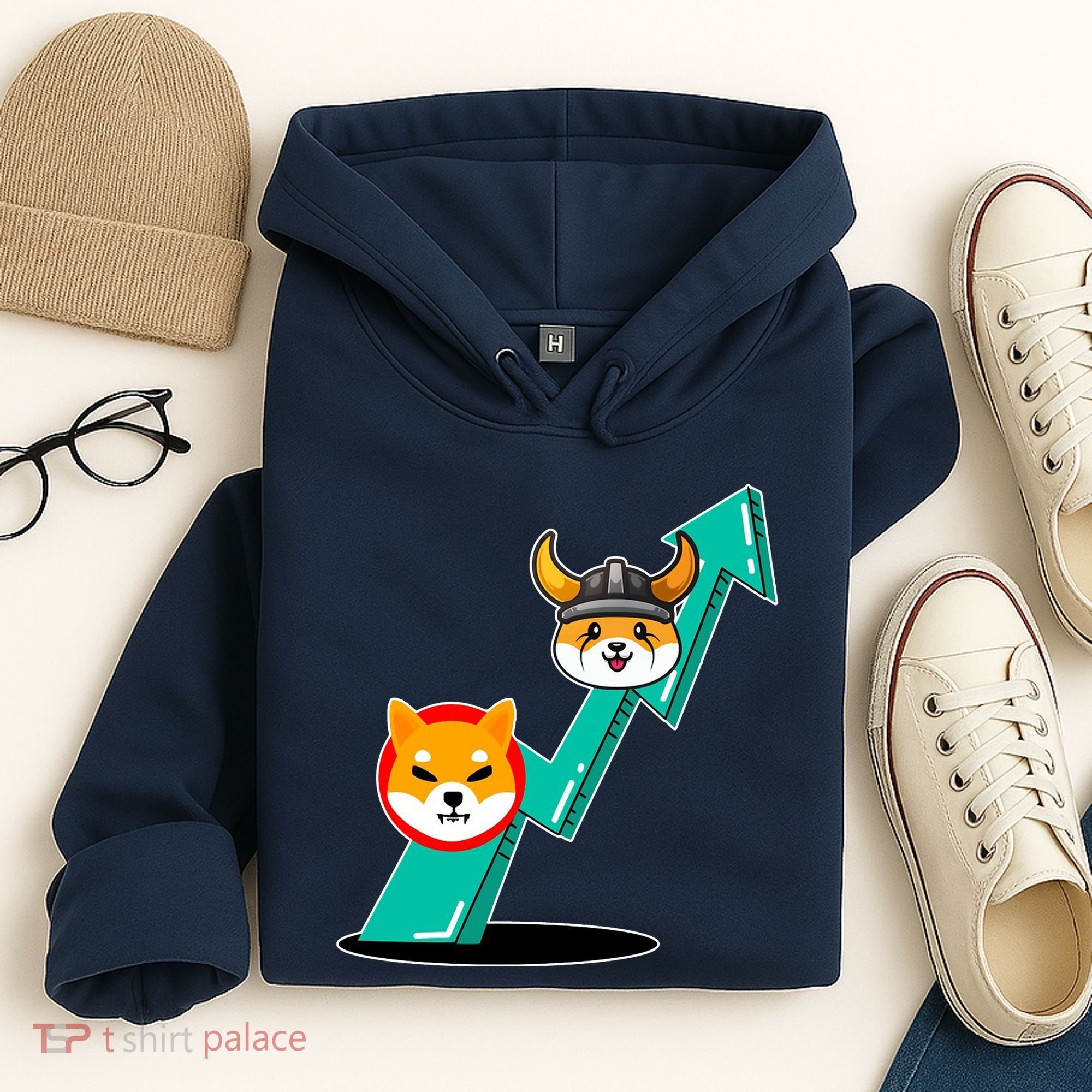 Shiba To The Moon Chart Hoodie